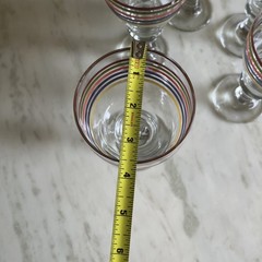 Set of 5 Libbey Mambo Fiesta Iced Tea Water Glasses Striped Rainbow Goblets MCM