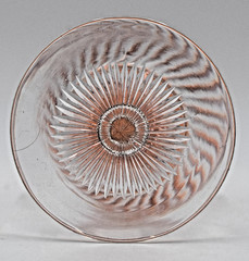 Rare English Peach Cut to Clear Glass Hock Wine ABP Circa 1900, S&W or Webb