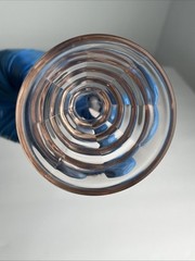 Beautiful Pink Glass Block Optic Tumbler Vase Cocktail Glass