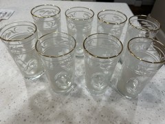 Vintage Hazel Atlas Hazelware White Wheat Cameo Glassware Set of 8