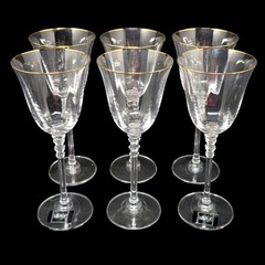 SET OF 6 MIKASA SONATA 8″ CRYSTAL WINE GOBLETS 7oz