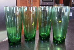 Set Of 4 Vintage Anchor Hocking Forest Green 6.5″ Straight Side Tumblers