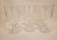 Vintage Cocktail Glasses 1950’s Champagne Wine Beaded Base Dots Rings Barware~6