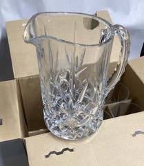 Royal Gallery France Crystal Chaplain Barware Set 1 Pitcher 4 High Ball Glasses
