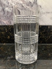 Ralph Lauren Glen Plaid Crystal Highball Glass Tumbler 14 Oz Discontinued