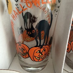 LIBBEY Halloween Black Cats Scaredy Cat Glasses Set Tumblers 17 oz In Box F17