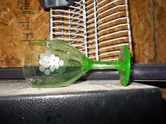 Standard Glass Company Grape Green Pattern Water Goblet 5 3/4″