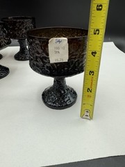 Vintage 7 MCM LENOX Impromptu Brown Champagne Sherbet Dessert Glasses USA NEW!