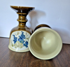 VTG MCM Otagiri Stoneware Cups Grape Leaf & Vine Wine Chalice Goblets