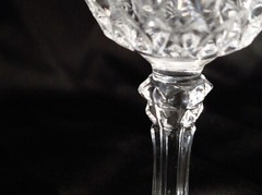 Crystal Champagne Wine Flute Diamond Ribbed Pattern Vintage