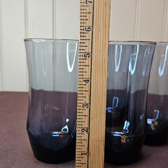 4 Vintage Libbey Apollo Dusky Blue 12 Oz Drinking Glasses Tumblers 5 ½” Tall