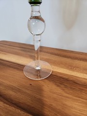 Anthropology Green Long Stem glass goblet