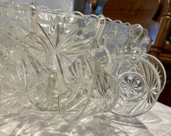 Vintage glass punch bowl and cups
