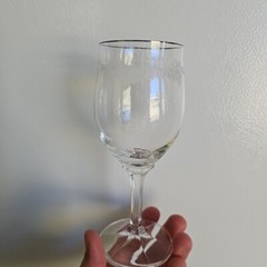 Johann Haviland Bavaria Sweetheart Rose Platinum Rim Wine Glass