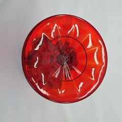 L.G. Wright by Fenton Double Wedding Ring Ruby Stemmed Glass Water Goblet 8oz