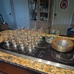 20 Libbey Christmas Holiday Glasses Holly Berries 12 Sandwich plates 1 Bowl