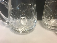 Waterford Crystal RARE PAIR GIFTWARE 14Ounce Tankards Mugs Cups