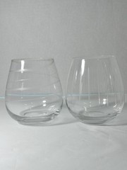 2 Mikasa Etched Stemless Tumbler Barware Wide Wine Cheers Entertainment Glasses