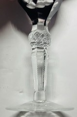 Hortensja Amethyst Cut to Clear Champagne Flute 8 7/8” Purple Crystal Stem Glass
