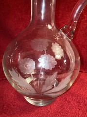 Vintage Handmade Toscany Wine Decanter and 6 Glasses Set Made in Romania NICE