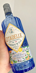 Empty CITADELLE Dry Gin FLUTED Glass Bottle Screw Top French PERIWINKLE FRANCE