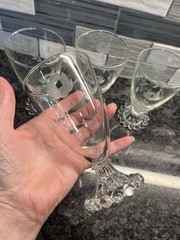 SET OF 4 Anchor Hocking BOOPIE BUBBLE Foot CLEAR 5-1/2″ Water Goblets MCM Glass
