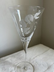 Franklin Mint LES FLEURS Crystal Champagne Glasses Set Of 10 Floral Botanical