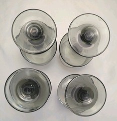 Vintage Libbey Impromptu Wine Glasses Smoke Gray Stemware Footed 1970s MCM Lot 4