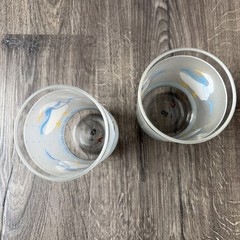 Vintage Libbey Drinking Glasses Country Goose Geese Duck Blue Ribbon Set Of 2
