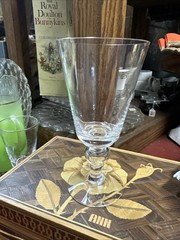 Tiffany & Co Crystal Brittania Bubble Stem 6 1/4″ Wine Glass, Mint!