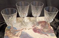 4 Oscar De La Renta BUCKINGHAM 2 Wine + 2 Water Luxury Crystal Glasses Set HTF