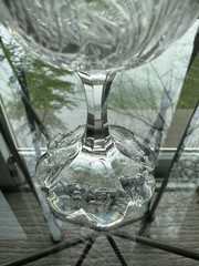 Rare Heavy Rock Crystal Webb Cut Glass Wine with Monogram