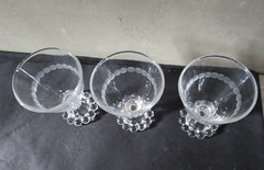 3 Anchor Hocking Boopie circle etched liquor cocktail goblets
