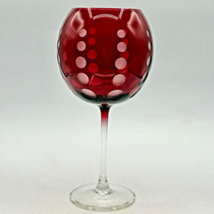 Set of 4 Mikasa Cheers Ruby Etched Balloon Red Wine Glasses 9” France Excellent