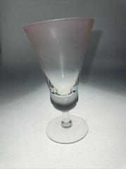 Set 6 DOROTHY THORPE Pink Peach Frosted Satin Trumpet Goblets MCM Bareware 7.5″