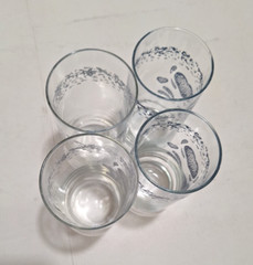 Corelle Blue Hearts Glasses 16 oz Set of 4 Excellent
