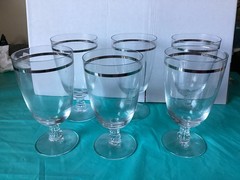 Fostoria Reflection Pattern Crystal Ice Tea Glasses Platinum Set Of 6 5 7/8” Tal