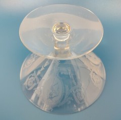 Tiffin Elegant Glass Classic Dancing Nude Cameo Cup Compote Etched Excellent VTG