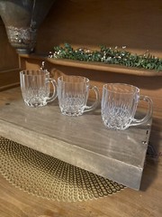 Set of 3 Bretagne Crystal Mugs Cristal D’Arques Durand Made in France ~NICE~