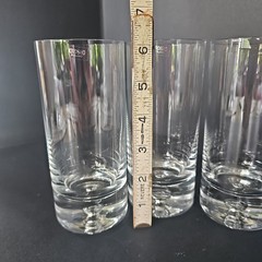 4 Vintage Krosno Poland Crystal Controlled Bubble Highball 6 1/8″ – R1