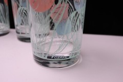 MCM CULVER 4 Tulip Glass Tall Cooler Tumblers Hand Silk Screened