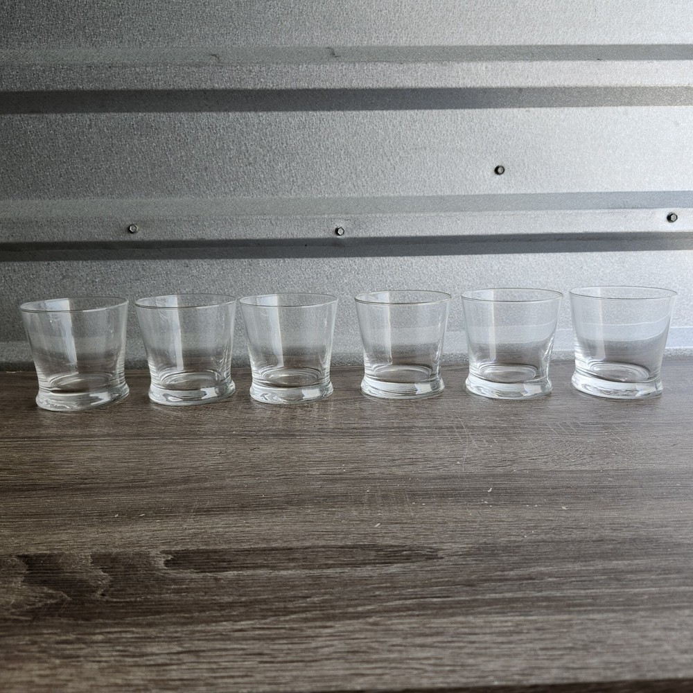 Lot Of (6) Tumbler Rocks Glass Clear Base Cup