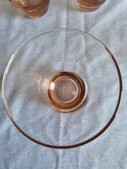 Set Of 4 Vintage Light Pink 12oz Drinking Glasses Barware Glassware