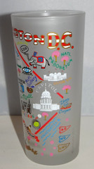 WASHINGTON DC White House Potomac Smithsonian Glass Cup Tumbler Catstudio 2015