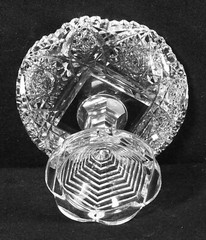 Cut Glass Tazza/Compote 5 1/4″ Tall 6″dia At Rim (Small Chip On Base)