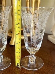 Tiffin Franciscan Cherokee Rose Set Of 2 Etched Water Iced Tea Goblets Glasses