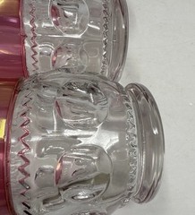 PERFECT Vintage Kings Crown Ruby Red Cranberry Thumbprint Water Glasses Set Of 7