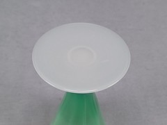 Stevens & Williams Wrythen Fluted Green Alabaster Dwarf Ale Glass Circa 1910