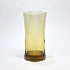 Vtg Amber Drinking Glass Flared Tumbler Replacement, 5.75″ Weighted Bottom 1950s