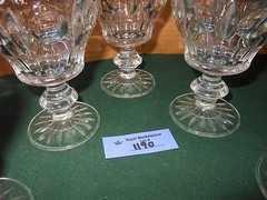 5 DUNCAN MILLER Clear Glass Vintage Plaza GOBLETS